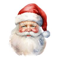 AI generated Santa Head For Christmas Event. Watercolor Style. AI Generated png