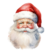 ai generado Papa Noel cabeza para Navidad evento. acuarela estilo. ai generado png