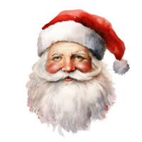 ai generato Santa testa per Natale evento. acquerello stile. ai generato png