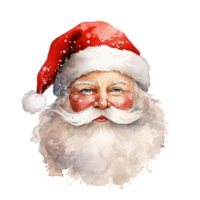 AI generated Santa Head For Christmas Event. Watercolor Style. AI Generated png