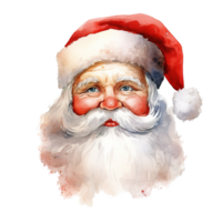 AI generated Santa Head For Christmas Event. Watercolor Style. AI Generated png