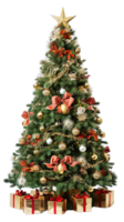 AI generated PNG. Decorated Christmas tree isolated on a transparent background. png