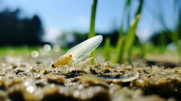 AI generated Photo of Whitefly on a ground. Generative AI