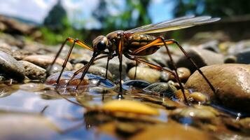 ai generado foto de agua strider en un suelo. generativo ai