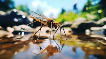 ai generado foto de agua strider en un suelo. generativo ai