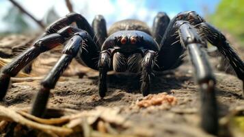 AI generated Photo of Trapdoor Spider on a ground. Generative AI