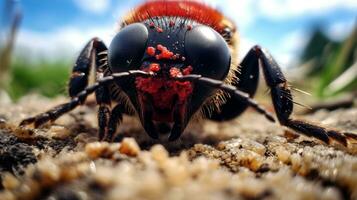 AI generated Photo of Velvet Ant on a ground. Generative AI