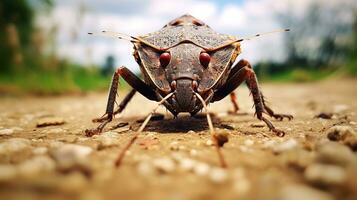 AI generated Photo of Stink Bug on a ground. Generative AI