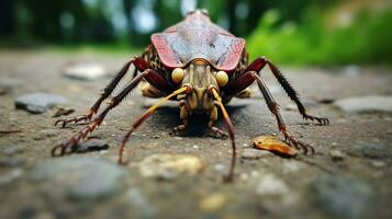 AI generated Photo of Shield Bug on a ground. Generative AI