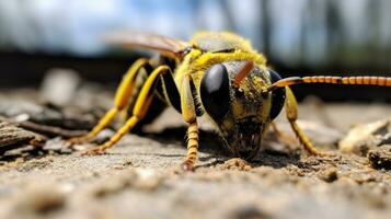 ai generado foto de pino sawfly en un suelo. generativo ai