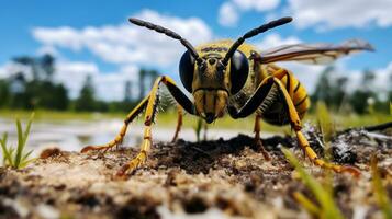 ai generado foto de pino sawfly en un suelo. generativo ai