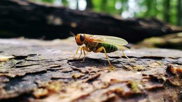 AI generated Photo of Leafhopper on a ground. Generative AI