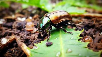 AI generated Photo of Japanese Beetle on a ground. Generative AI