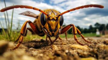 AI generated Photo of Hornet on a ground. Generative AI