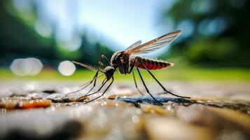 AI generated Photo of Mosquito on a ground. Generative AI