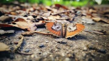 AI generated Photo of Jumping Bean Moth on a ground. Generative AI