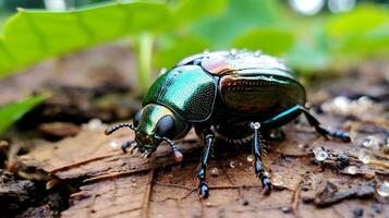 AI generated Photo of Japanese Beetle on a ground. Generative AI