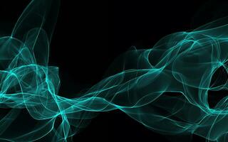 Dark abstract background with a glowing abstract waves photo