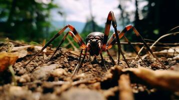 AI generated Photo of Harvestman Spider on a ground. Generative AI