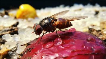 ai generado foto de Fruta mosca en un suelo. generativo ai