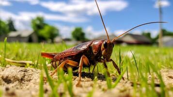 AI generated Photo of Cricket on a ground. Generative AI