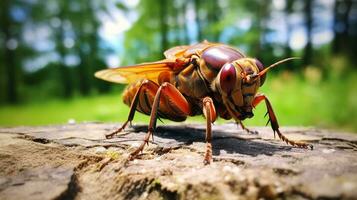 AI generated Photo of Cicada on a ground. Generative AI