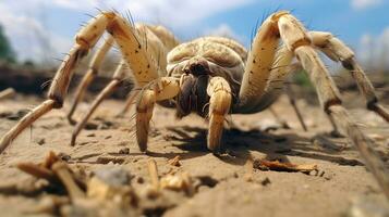 AI generated Photo of Camel Spider on a ground. Generative AI