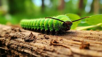 AI generated Photo of Caterpillar on a ground. Generative AI