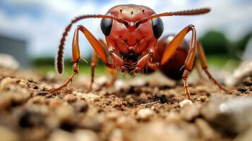 AI generated Photo of Bulldog Ant on a ground. Generative AI