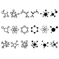 molécula icono vector colocar. química ilustración firmar recopilación. científico símbolo. químico cautiverio logo.