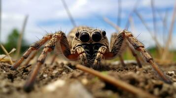 AI generated Photo of Bird Spider on a ground. Generative AI