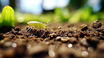 AI generated Photo of Aphid on a ground. Generative AI