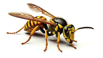 AI generated Photo of Wasp isolated on white background. Generative AI