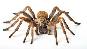 AI generated Photo of Wolf Spider isolated on white background. Generative AI