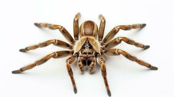 AI generated Photo of Wolf Spider isolated on white background. Generative AI