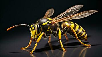 AI generated Photo of Wasp isolated on white background. Generative AI