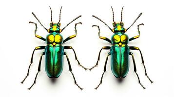 AI generated Photo of Tiger Beetle isolated on white background. Generative AI