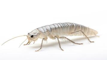 AI generated Photo of Silverfish isolated on white background. Generative AI