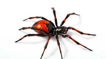 AI generated Photo of Redback Spider isolated on white background. Generative AI