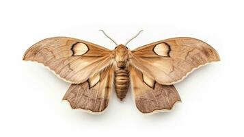 AI generated Photo of Oakworm Moth isolated on white background. Generative AI