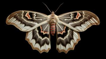 AI generated Photo of Moth isolated on white background. Generative AI