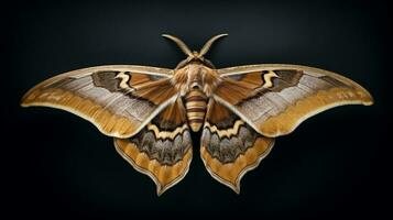 AI generated Photo of Oakworm Moth isolated on white background. Generative AI