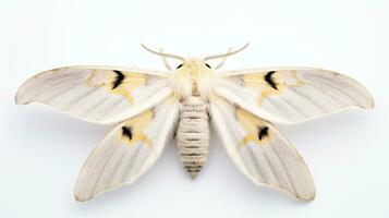 AI generated Photo of Oakworm Moth isolated on white background. Generative AI