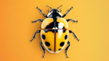 ai generado foto de mariquita escarabajo aislado en blanco antecedentes. generativo ai