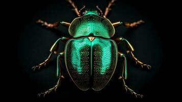 AI generated Photo of Japanese Beetle isolated on white background. Generative AI