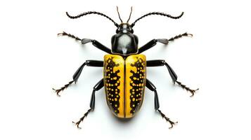 ai generado foto de de cuernos largos escarabajo aislado en blanco antecedentes. generativo ai