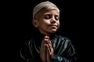 AI generated A Little Boy Praying photo