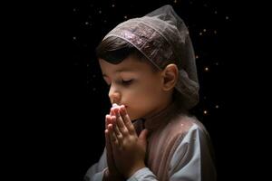 AI generated The Little Praying Boy photo