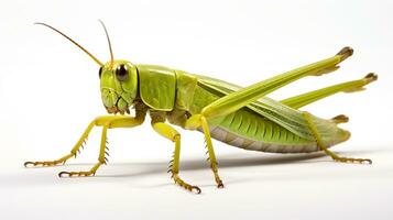 AI generated Photo of Grasshopper isolated on white background. Generative AI