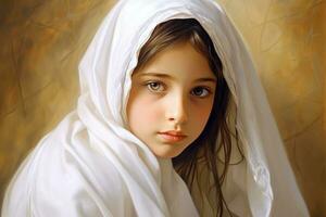 AI generated Arab girl with big beautiful eyes photo